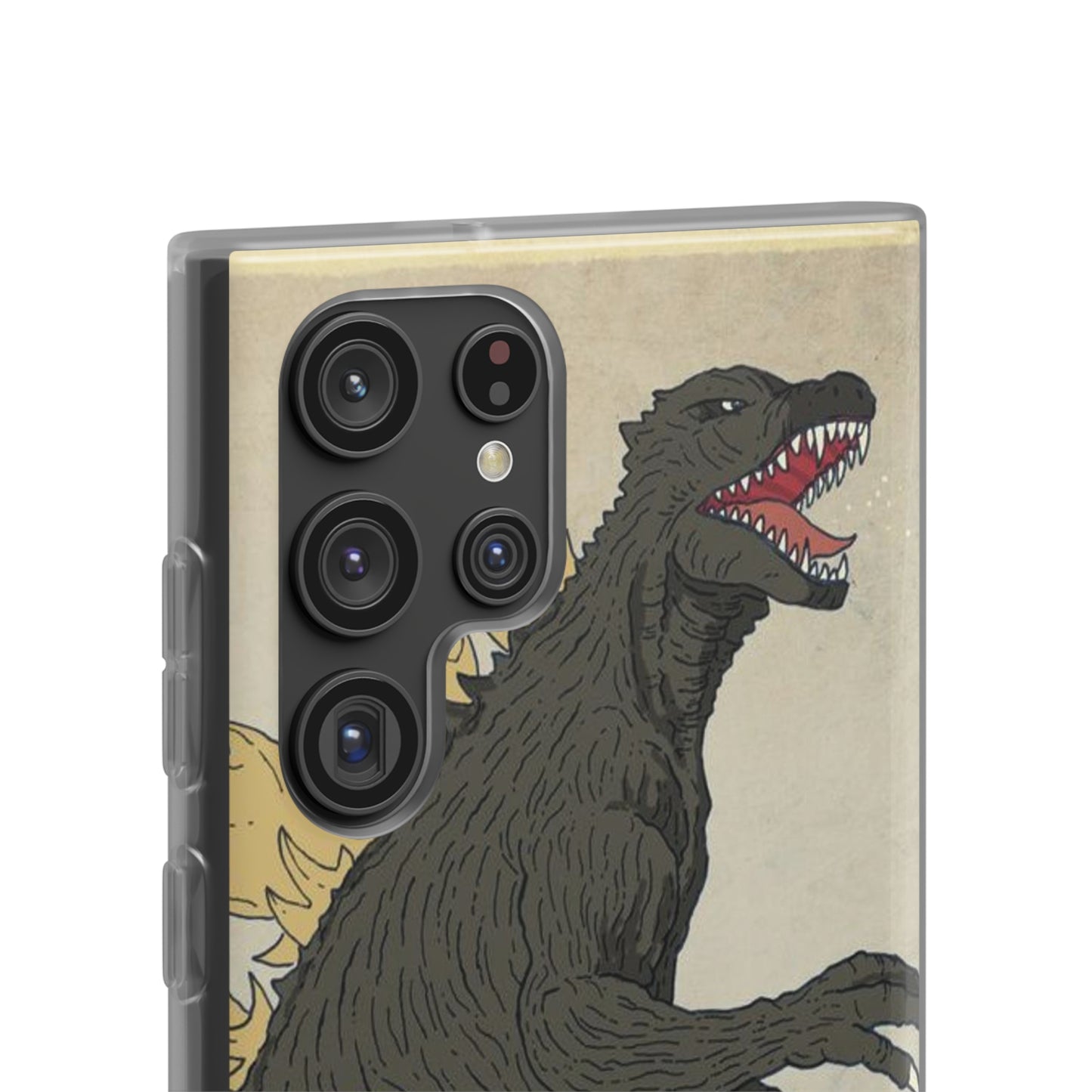 Godzilla in Hokusai Great Wave Flexi Phone Case - Stylish and Protective