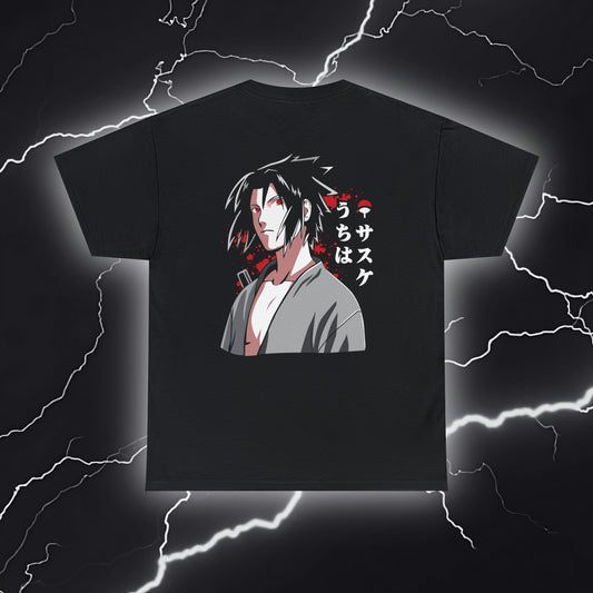 Cuff Culture x Sasuke Uchiha Naruto Graphic Tee - Embrace the Power of Darkness in Style!