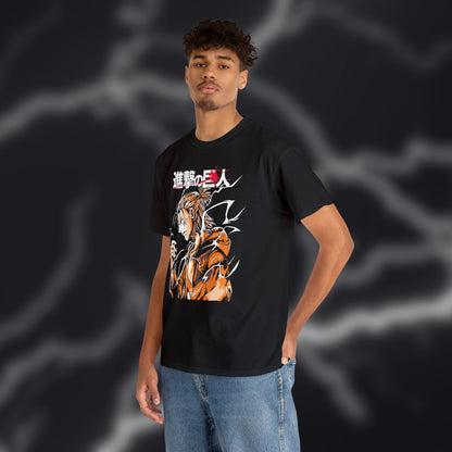 Titan's Wrath: Eren Yeager Transformation Graphic Cotton Tee - Unleash the Power Within!