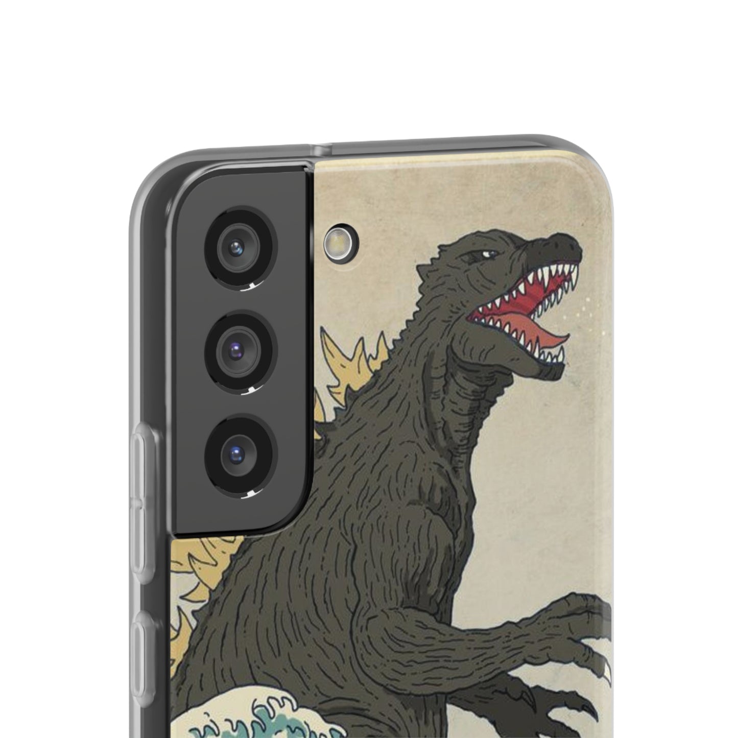 Godzilla in Hokusai Great Wave Flexi Phone Case - Stylish and Protective