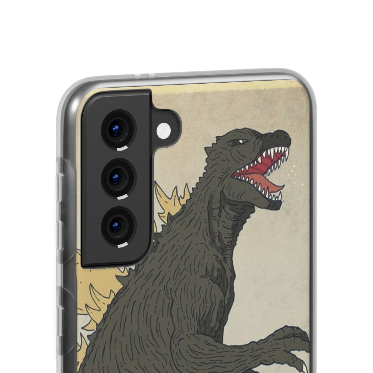 Godzilla in Hokusai Great Wave Flexi Phone Case - Stylish and Protective