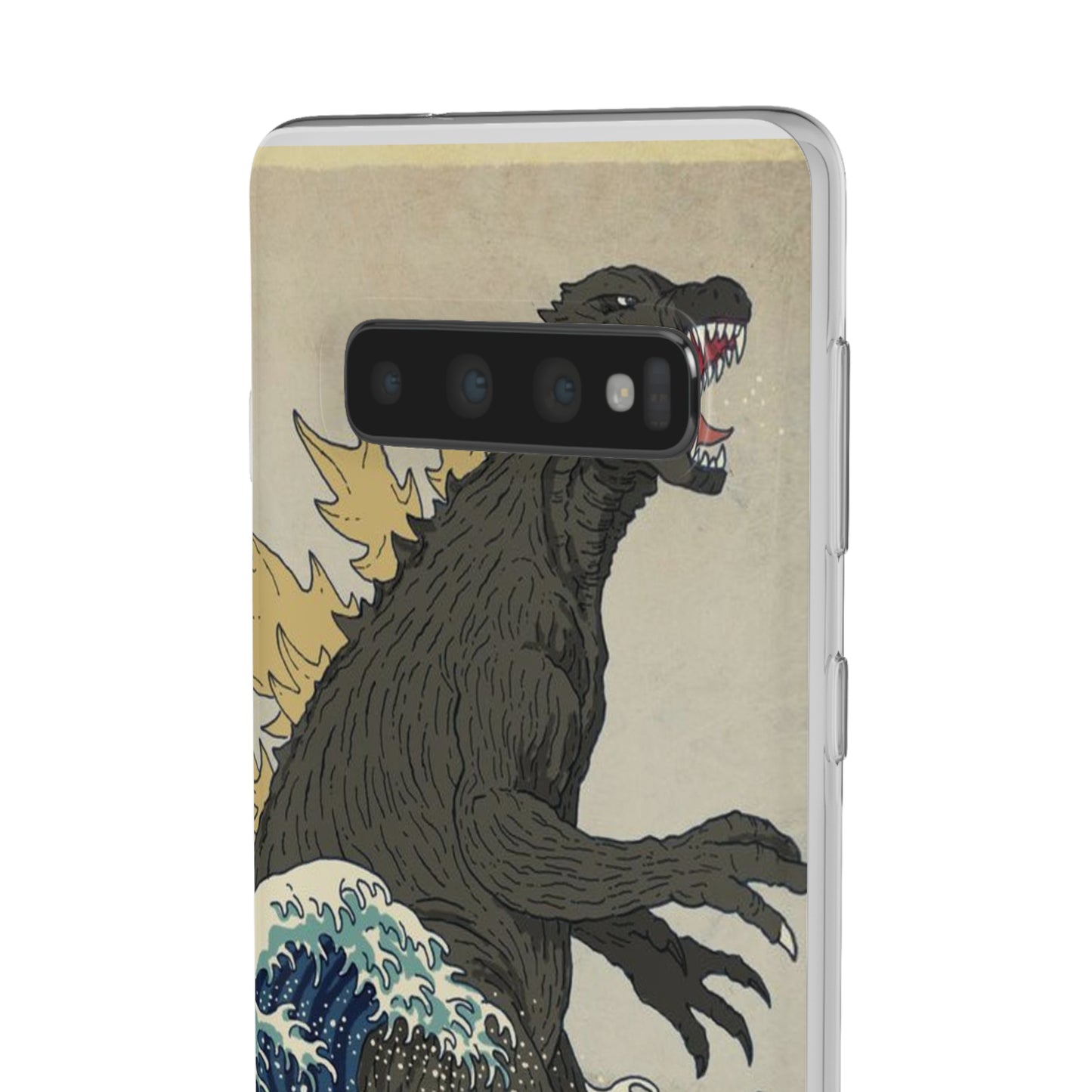 Godzilla in Hokusai Great Wave Flexi Phone Case - Stylish and Protective