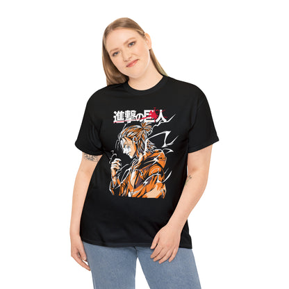 Titan's Wrath: Eren Yeager Transformation Graphic Cotton Tee - Unleash the Power Within!