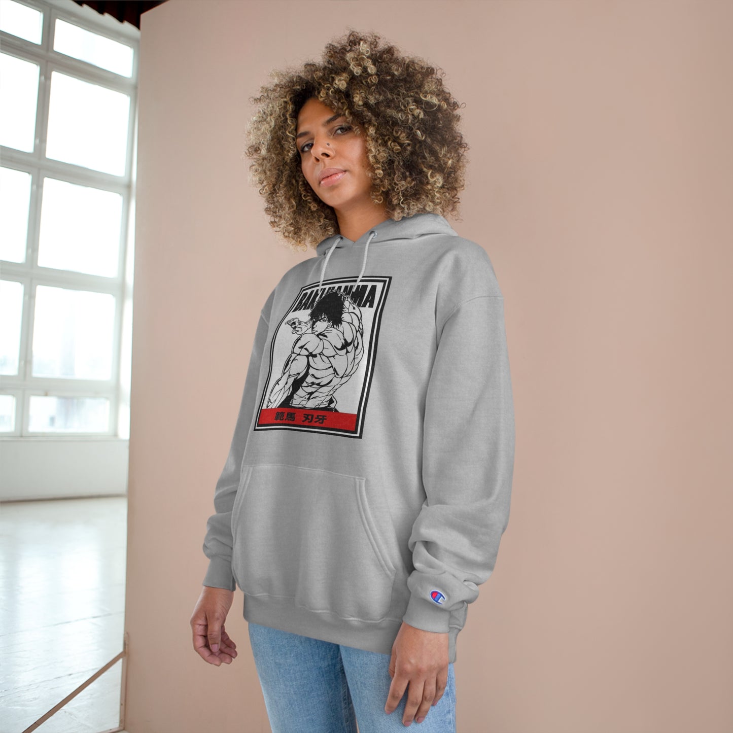 Baki Graphic Hoodie on Champion Jumper - Unleash Your Inner Beast