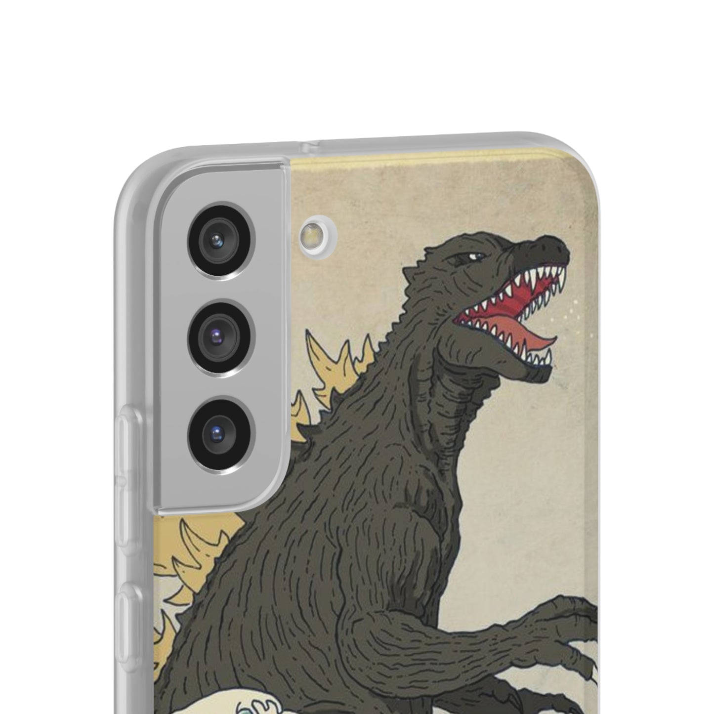 Godzilla in Hokusai Great Wave Flexi Phone Case - Stylish and Protective