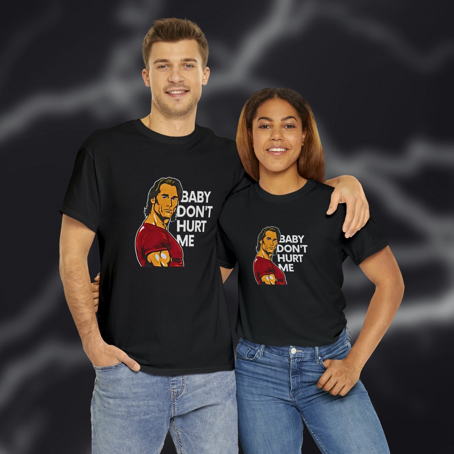 Baby Don't Hurt Me Meme Cotton Shirt - Animated Mike O'Hearn Design