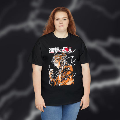 Titan's Wrath: Eren Yeager Transformation Graphic Cotton Tee - Unleash the Power Within!