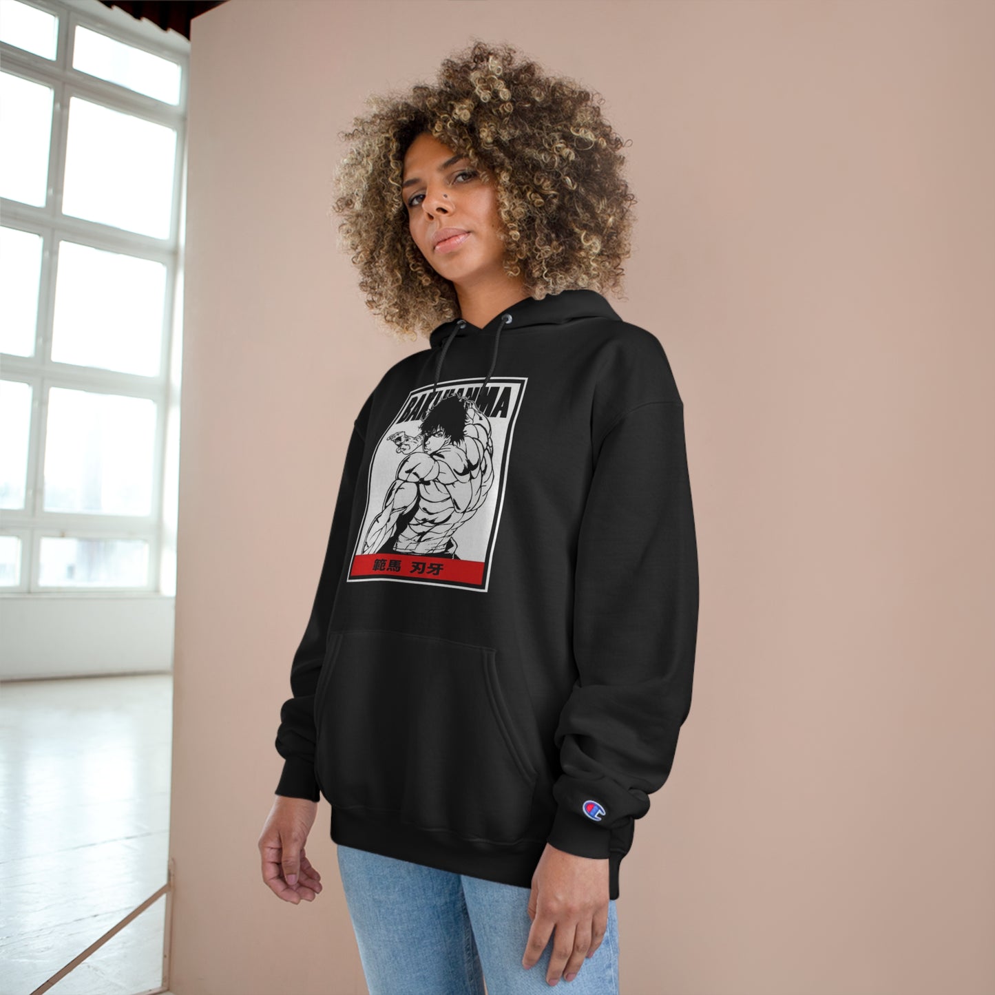 Baki Graphic Hoodie on Champion Jumper - Unleash Your Inner Beast