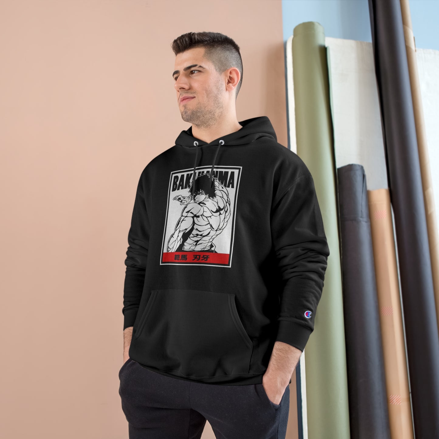 Baki Graphic Hoodie on Champion Jumper - Unleash Your Inner Beast