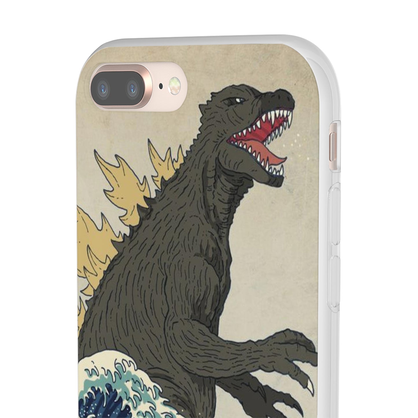 Godzilla in Hokusai Great Wave Flexi Phone Case - Stylish and Protective